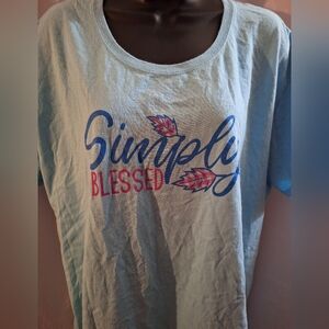 Simply Blessed Short Sleeve Tee - Light Blue